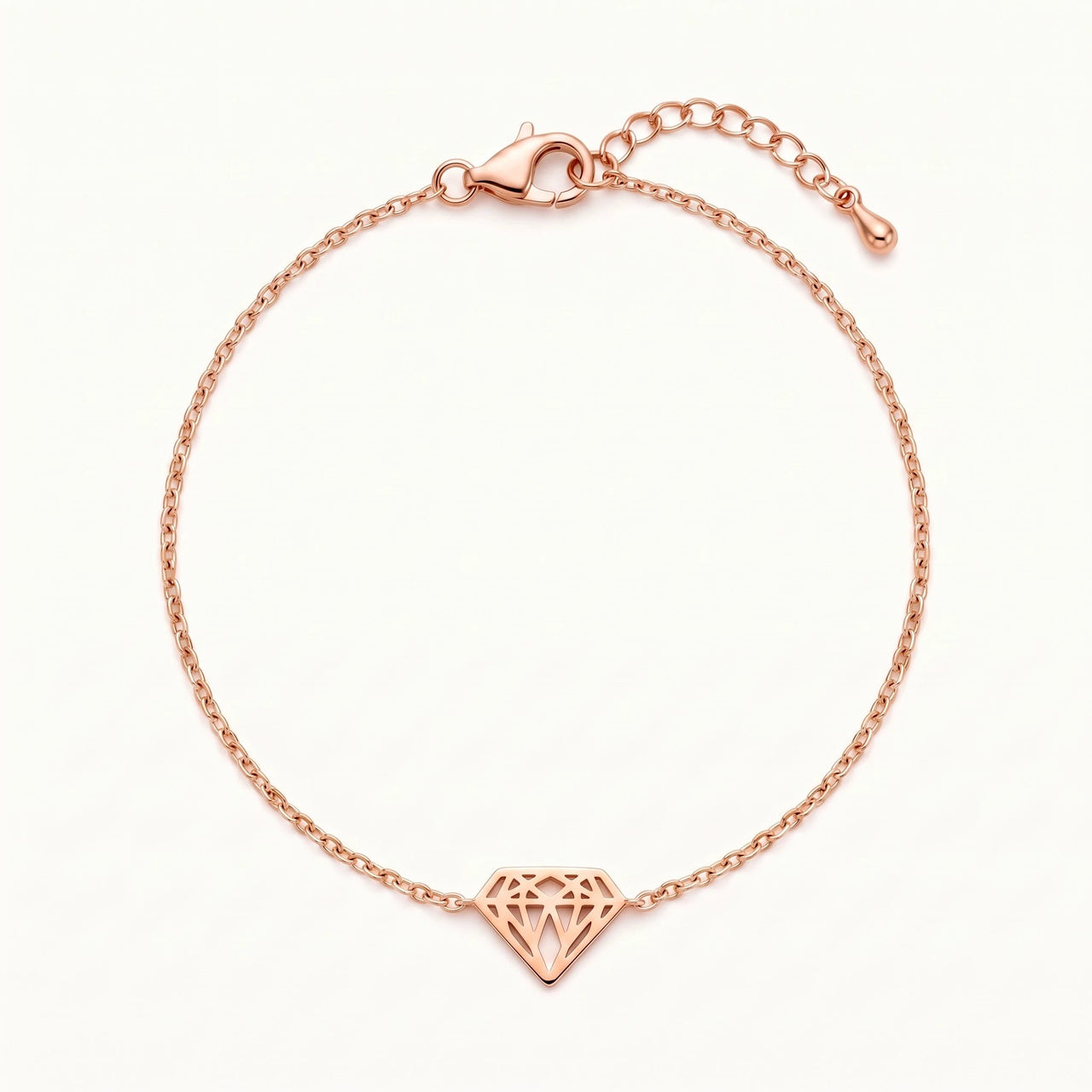 Bracciale minimal — foto prodotto su sfondo bianco, oro rosa | SKU: 11662607-rose-gold