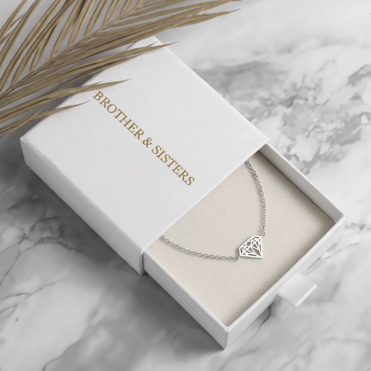 Bracciale catenina — nella scatola regalo, argento | SKU: 11662607-white-gold