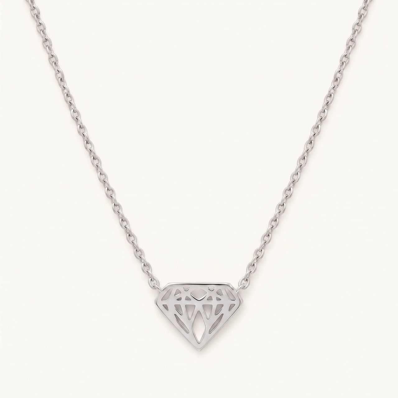 Waterproof necklace — product photo on a white background, silver | SKU: 12791388-white-gold