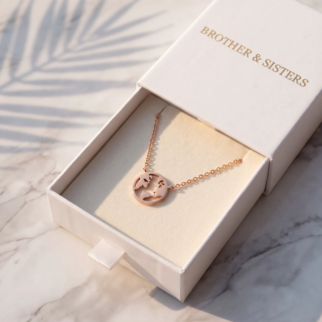 Collana mondo — nella scatola regalo, oro rosa | SKU: 22173453-rose-gold