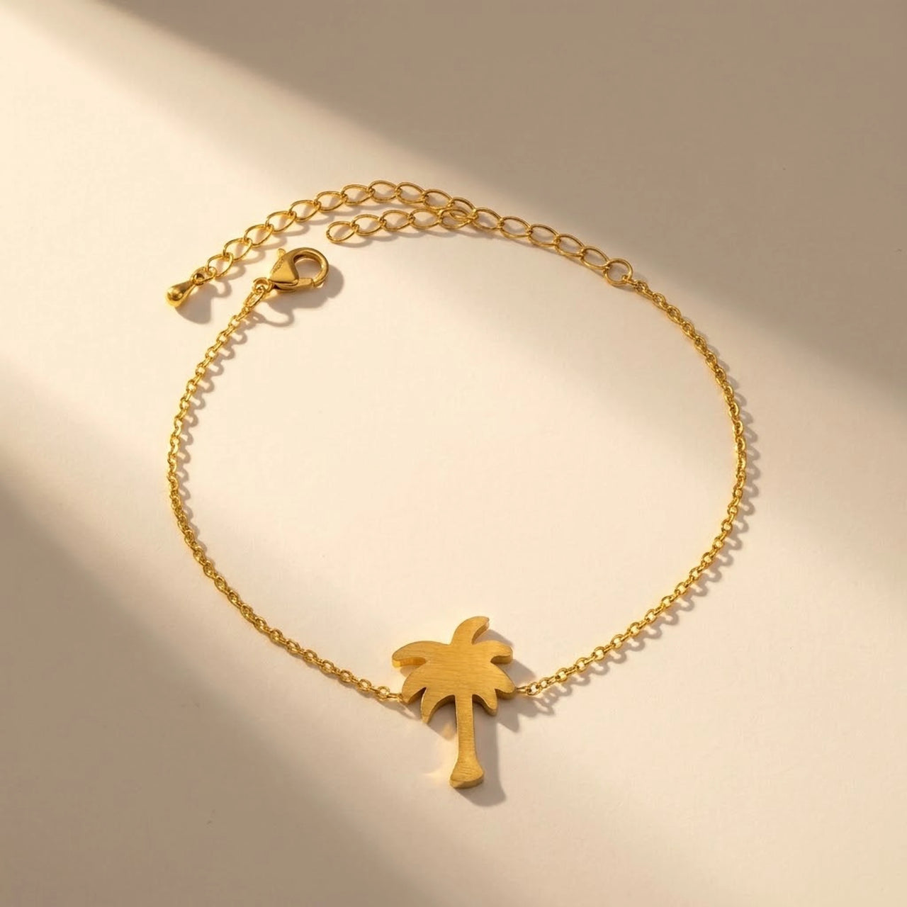 Little Palm Bracelet, gold charm bracelet | SKU: 7819407-gold-color