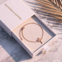 Thumbnail for Rose gold charm bracelet in the Brother & Sisters gift box | SKU: 7819407-rose-gold-color