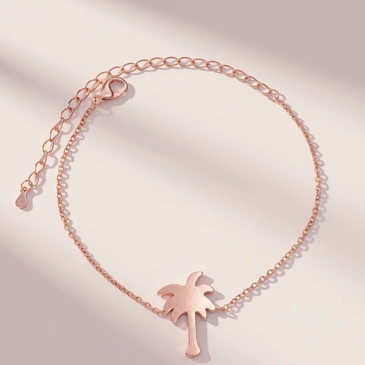 Little Palm Bracelet, rose gold charm bracelet | SKU: 7819407-rose-gold-color