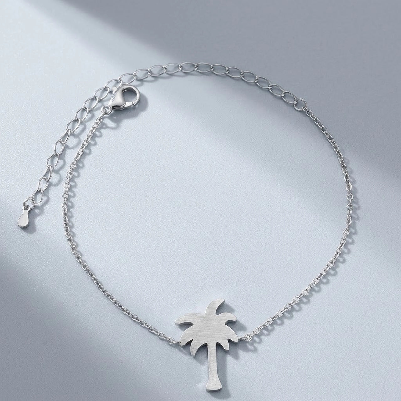Little Palm Bracelet, silver charm bracelet | SKU: 7819407-silver-plated