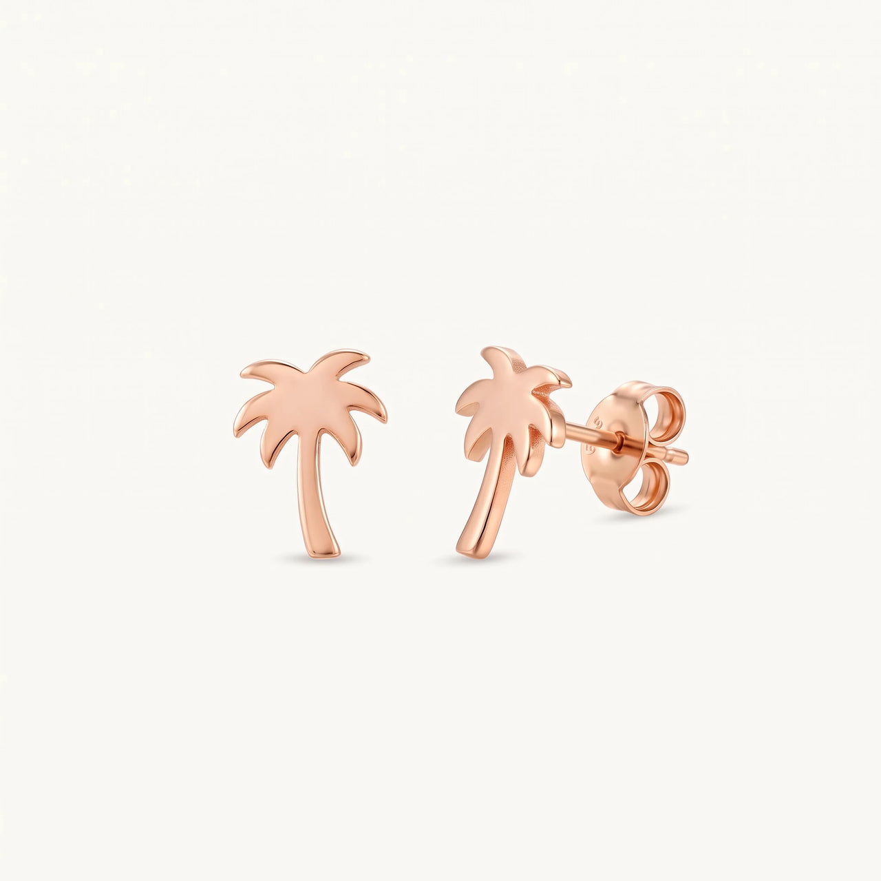 Boucles d'oreilles palmier — photo produit sur fond blanc, or rose | SKU: 10287609-rose-gold-color