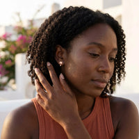 Thumbnail for Boucles d'oreilles palmier — photo portée, geste du quotidien, or rose | SKU: 10287609-rose-gold-color