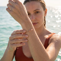 Thumbnail for Bracciale acciaio donna — foto indossata in acqua, waterproof, oro rosa | SKU: 9178613-rose-gold