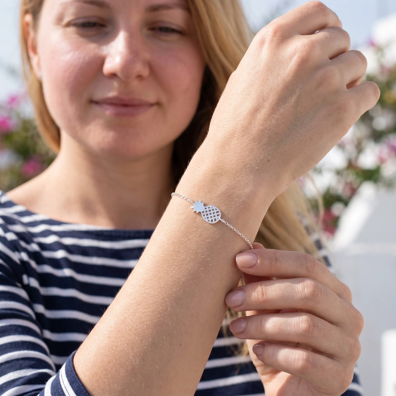 Gioielli estivi — foto indossata nei gesti di tutti i giorni, argento | SKU: 9178613-white-gold