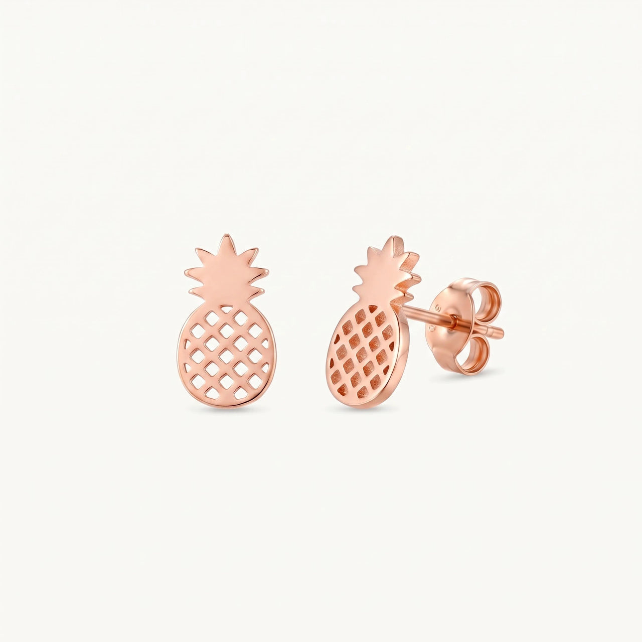 Orecchini ananas — foto prodotto su sfondo bianco, oro rosa | SKU: 437186-rose-gold-color