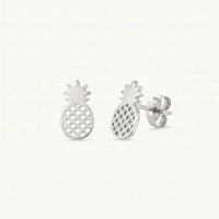Thumbnail for Orecchini ananas — foto prodotto su sfondo bianco, argento | SKU: 437186-silver-plated