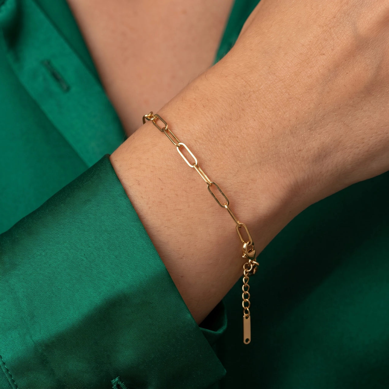 Bracciale maglia — primo piano dei dettagli, oro | SKU: l-original