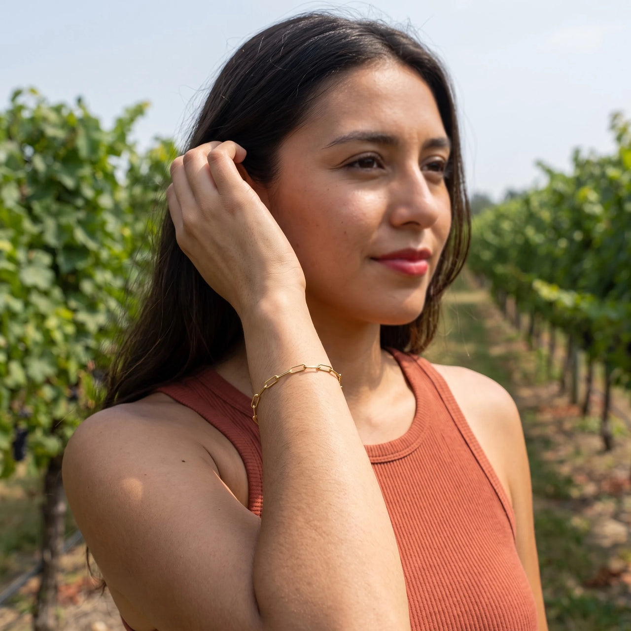 Bracciale donna — foto indossata nei gesti di tutti i giorni, oro | SKU: l-original
