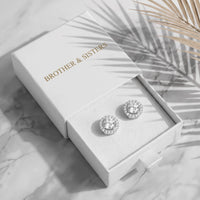 Thumbnail for Silver stud earrings with the Brother & Sisters gift box | SKU: 19991927