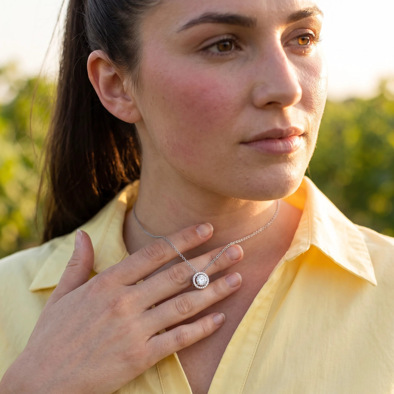 Collana argento donna — foto indossata nei gesti di tutti i giorni, argento | SKU: 33136351