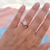 Thumbnail for Bague solitaire — photo portée, taille réelle, or rose | SKU: 33759698-4.5-rose-gold