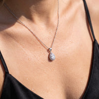 Thumbnail for Close-up of the silver necklace worn on the skin | SKU: 505415-white