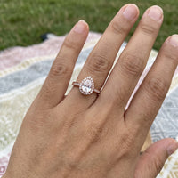 Thumbnail for Rose Gold Drop Ring worn, showing its real size | SKU: 505162-4.5-rose-gold