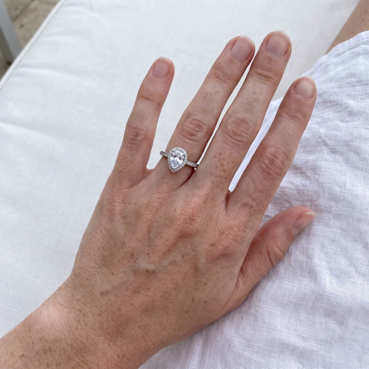 Bague argent femme — photo portée, taille réelle, argent | SKU: 505162-4.5-silver