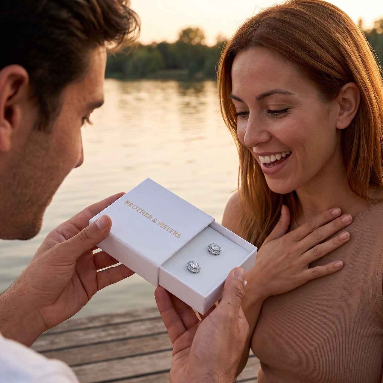 Orecchini ovali — foto di coppia, argento | SKU: 6306968-white