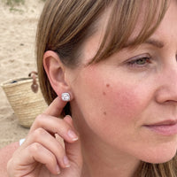 Thumbnail for Orecchini argento donna — foto indossata, misura reale, argento | SKU: 505185-white