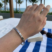 Thumbnail for Bracciale rigido donna — foto indossata, misura reale, argento | SKU: 9864184-silver