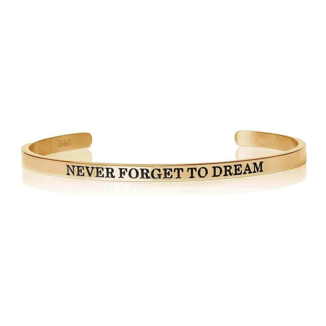Never Forget To Dream - Quote Bracelet - Women's Bracelet - Mantra Bracelet 18k Gold Brother & Sisters